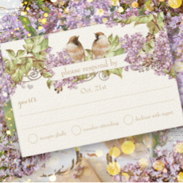 Lavender Lilac Love Bird Bröllop OSA Kort
