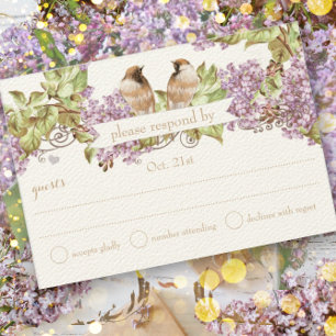 Lavender Lilac Love Bird Bröllop OSA Kort