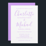 Lavender Lilac Namnteckning skript Bröllop Inbjudningar<br><div class="desc">Den här inbjudan från elegant bröllop kan vara personlig med dina uppgifter i chic lettering och innehålla information om namnteckning stil namn. Designad av Thisisnotme©</div>