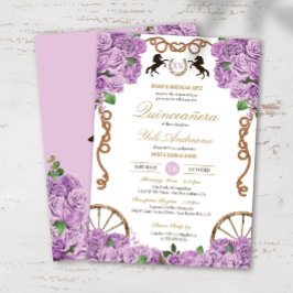 Lavender Lilac Ro Western Charro Quinceanera Inbjudningar