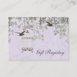 Lavender Lilac vintage Birdcage (bröllop) Visitkort