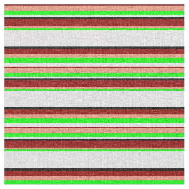 Lavender, Lime, Mörk Salmon, Mörk Red & Black Tyg (Närbild)