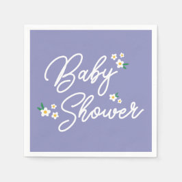 Lavender Little Dam Vår blommor Baby Shower Pappersservett