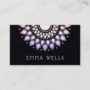Lavender Lotus Flower Mandala Visitkort