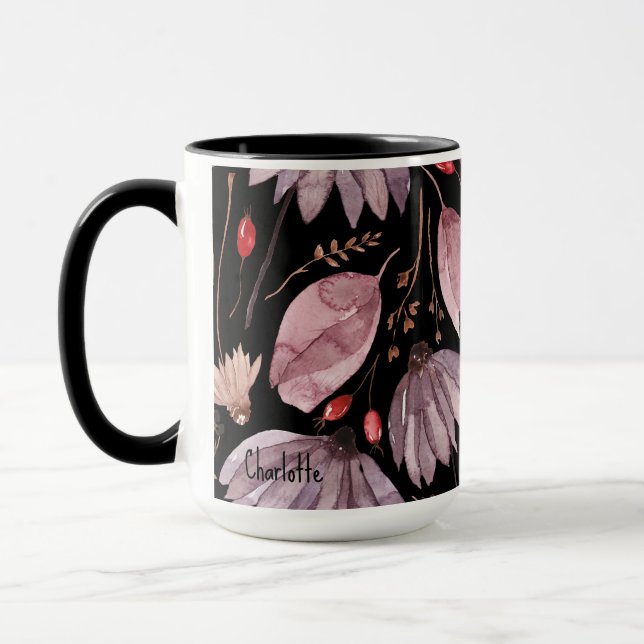 Lavender Lotus Flowers Mug Mugg (Vänster)
