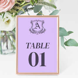 Lavender Löv och Blommigt Bröllop Bord Bordsnummer