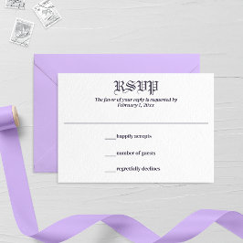 Lavender Löv och Blommigt Monogram Bröllop OSA Kort