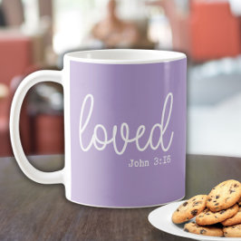 Lavender Love Faith Citat minimalistisk Kaffemugg