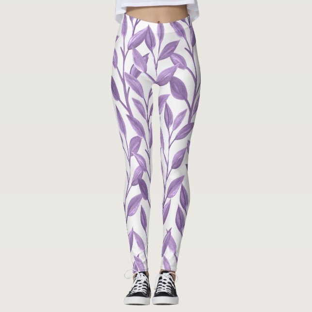 Lavender Lövs Leggings (Framsida)