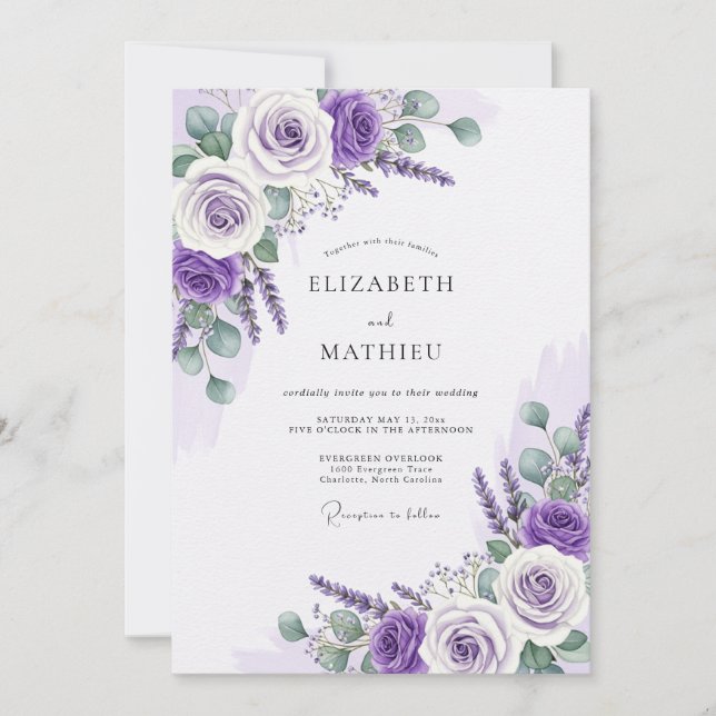 Lavender Luminous Spring Wedding Inbjudningar (Framsida)