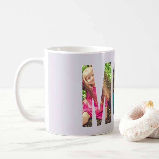 Lavender MAMMA Mors dag Photo Collage Kaffemugg (Med munk)