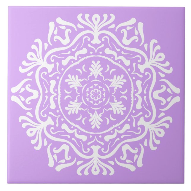 Lavender Mandala Kakelplatta (Framsidan)