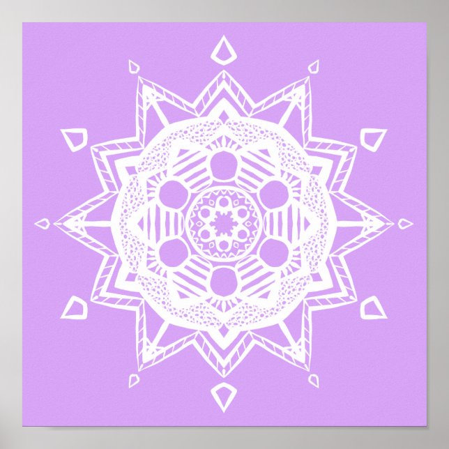 Lavender Mandala Poster (Framsidan)