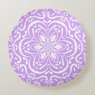 Lavender Mandala Rund Kudde