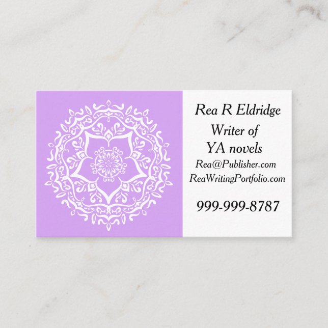 Lavender Mandala Visitkort (Framsida)