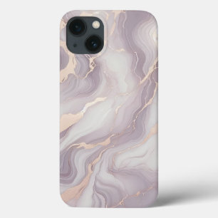 Lavender Marble iPhone 13 Fodral med Silver Veins