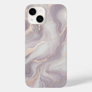 Lavender Marble iPhone 14 Fodral med Silver Veins