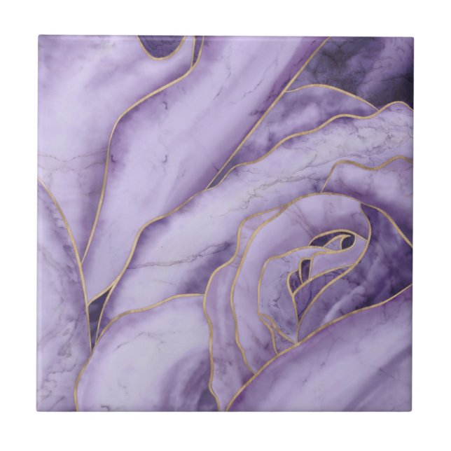 Lavender Marble Rose Kakelplatta (Framsidan)