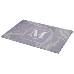 Lavender Marble with Soft White Veins Monogram