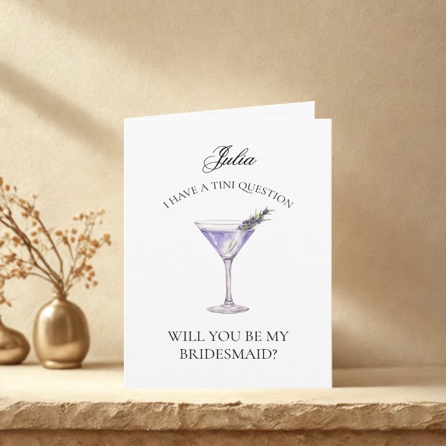 Lavender Martini blir mitt Bridesmaid-kort Inbjudan (Skapare uppladdad)