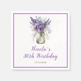 Lavender Mason Burk Birthday Pappersservett