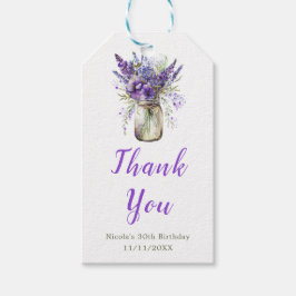 Lavender Mason Burk Birthday Presentetikett