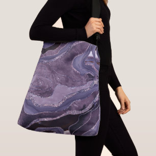 Lavender Mauve Agate Glitter Glam #1 Axelväska
