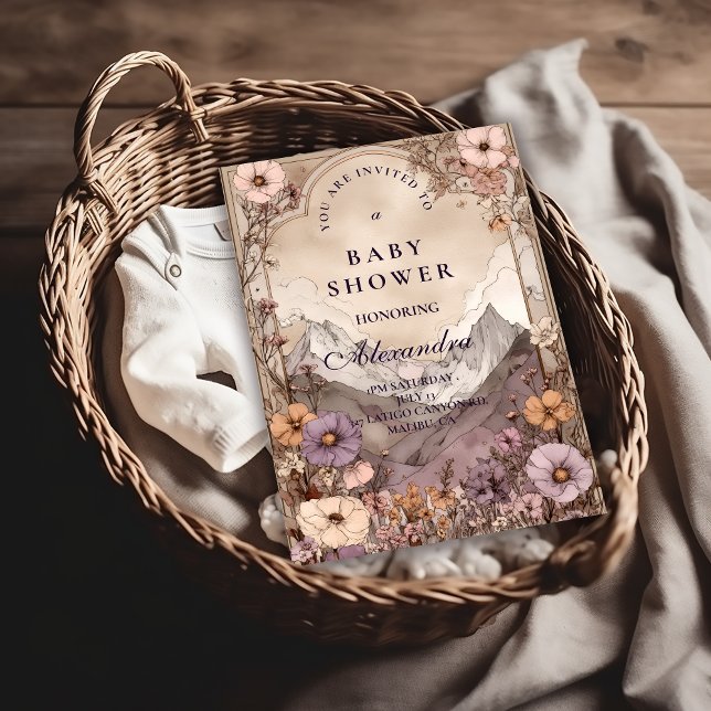 Lavender Meadow Peaks Baby Shower Inbjudningar (Skapare uppladdad)