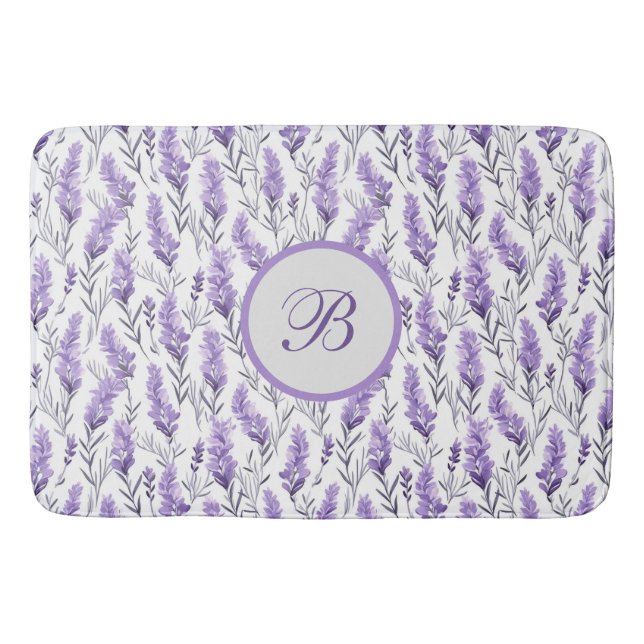 Lavender Meadows Monogrammed Badrumsmatta (Framsidan)