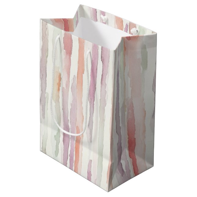 Lavender Melon Pink White Stripes Birthday (Framsidan Vinklad)
