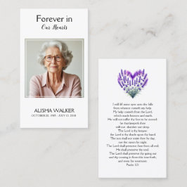 Lavender Memorial Prayer-kort Visitkort