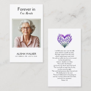 Lavender Memorial Prayer-kort Visitkort