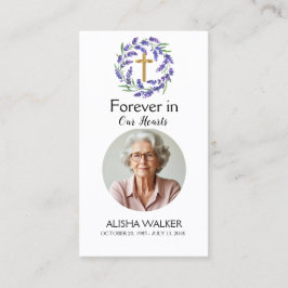 Lavender Memorial Prayer-kort Visitkort