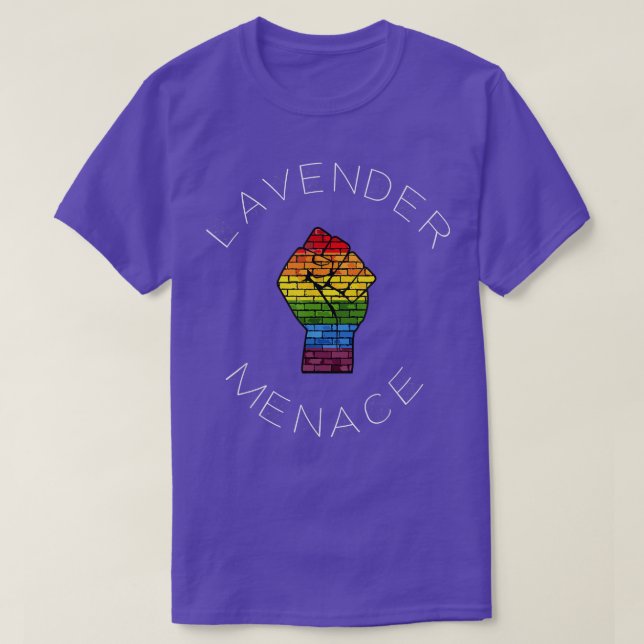 Lavender Menace Lesbisk Feminist-Pridet LGBT Radfe T Shirt (Design framsida)