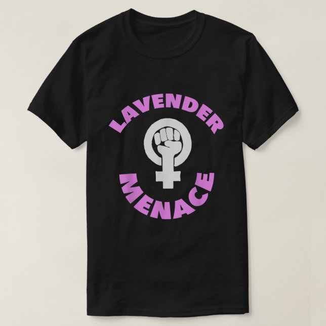 Lavender Menace Lesbisk LGBT Radfem T Shirt (Design framsida)