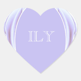 Lavender Metallic Ro Heart Sticker Hjärtformat Klistermärke