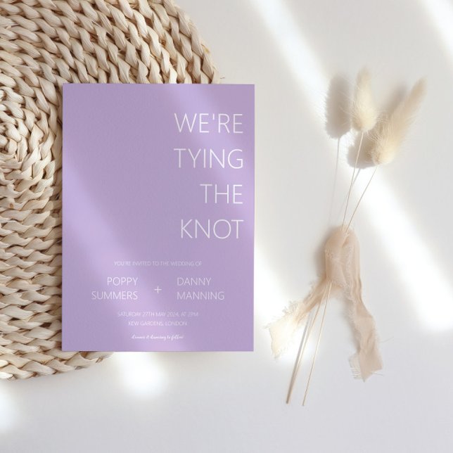 Lavender Minimalist Vi Gifter sig Bröllop Inbjudningar (Skapare uppladdad)