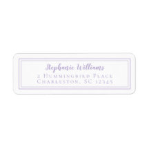 Lavender Minimalist Wedding RSVP Return Address