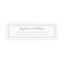 Lavender Minimalist Wedding RSVP Return Address Returadress Etikett
