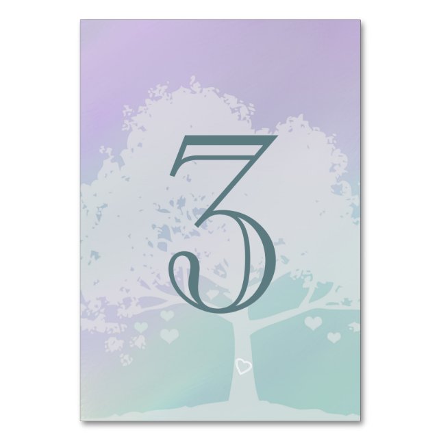 Lavender Mint Bordsnummer (Oak Träd) (Framsidan)