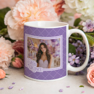Lavender Mis Quince Photo Quinceanera Keepsaké Kaffemugg