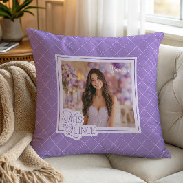 Lavender Mis Quince Photo Quinceanera Keepsaké Kudde