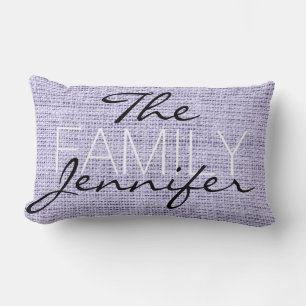 Lavender mist Burlap Rustic Linen Monogram Lumbarkudde