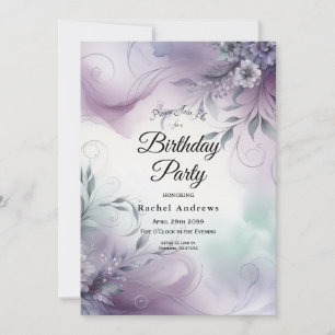 Lavender Mist och Watercolor Whispers Birthday Inbjudningar