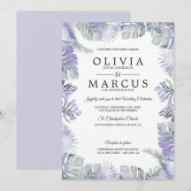 Lavender Mist Watercolor Tropical Löv Bröllop