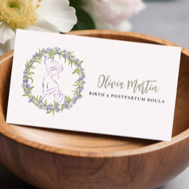 Lavender & Modern Birand Postpartum Doula Visitkort