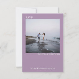 Lavender Modern enkel, minimalistisk foto Bröllop OSA Kort