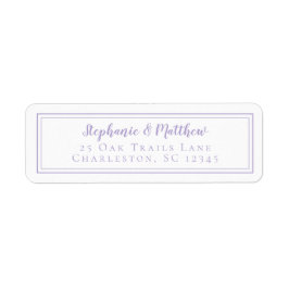 Lavender Modern Wedding RSVP Return Address Returadress Etikett