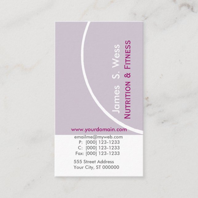 Lavender Modernist förtillverkad Anpassningsbar Visitkort (Framsida)