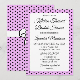 Lavender Möhippa Black Polka dots och Bows